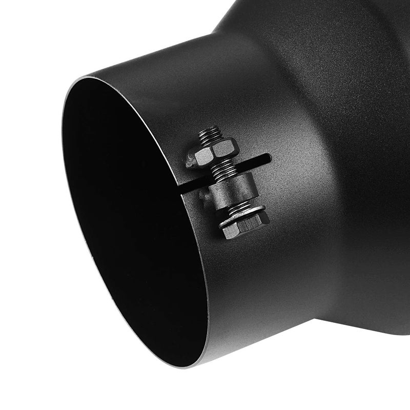 A-KARCK Exhaust Tip 5 Inch Inlet, 5â€ Inlet 7â€ Outlet 15â€ Long Black Coated Finish Muffler Tip For Truck Tailpipe, Stainless Steel Rolled Edge - Image 4